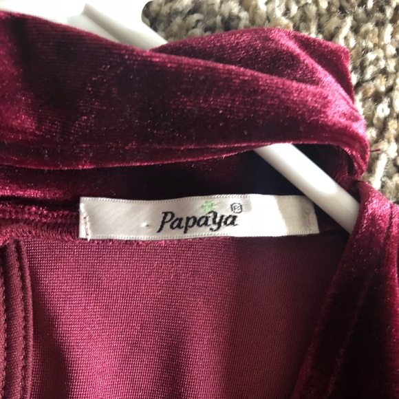 Papaya Dresses Fitted Burgundy Velvet Dress Poshmark